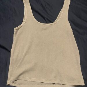 Forever 21 Cream Ribbed Tank Top